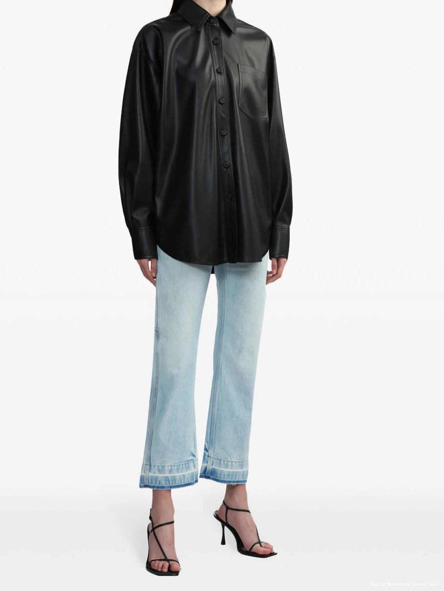 Cheap shirt faux-leather McCartney chest-pocket Stella Women 0629